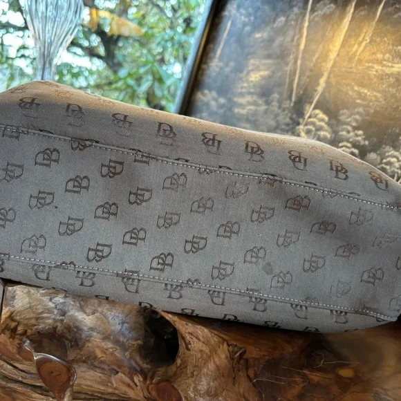 Dooney & Bourke Beige Brown Monogram Large Tote Satchel Bag - Picture 8 of 13